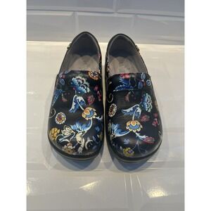 Alegria Kel-270 Keli Norwegian Would Black Floral Shoes 36 PG Lite Nurse‎ Sz 5.5
